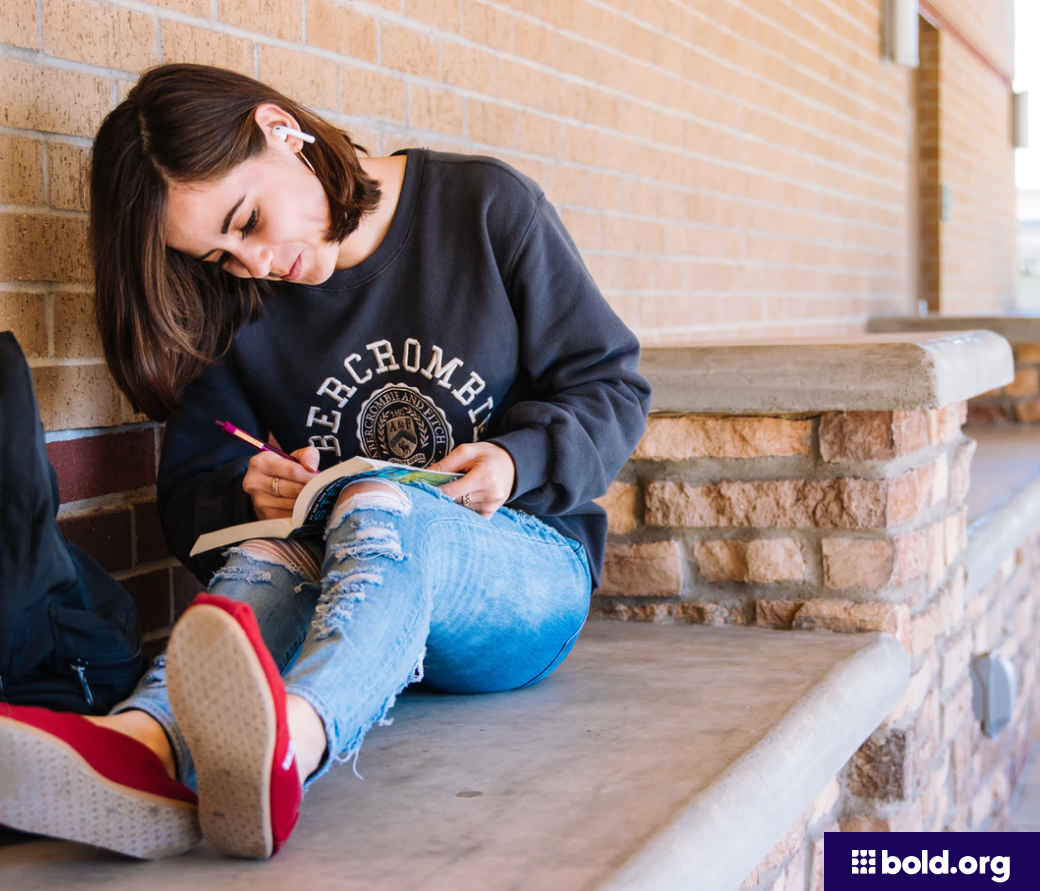 Student studying