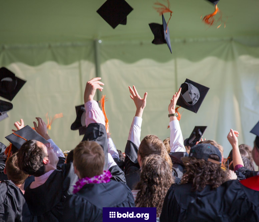 Students throwing their caps in the air at graduation