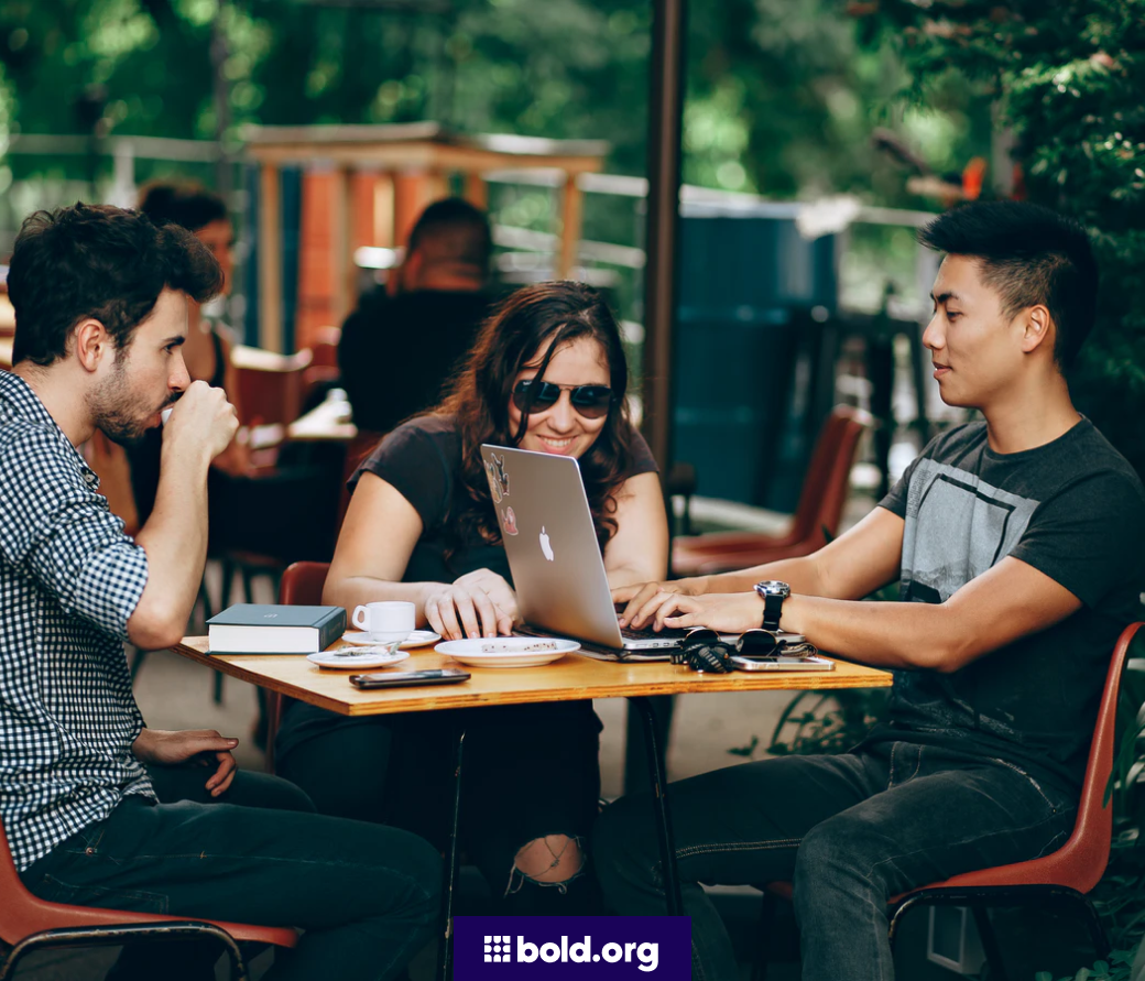 Students sitting around a table