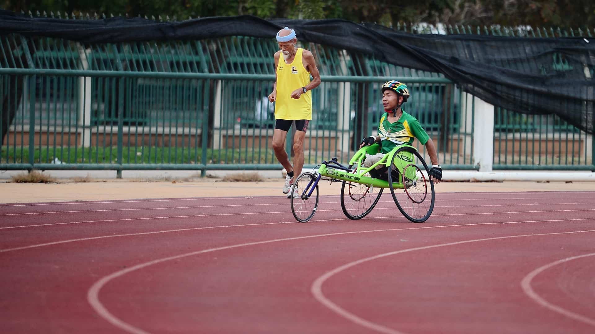 student with disability in wheelchair playing sports