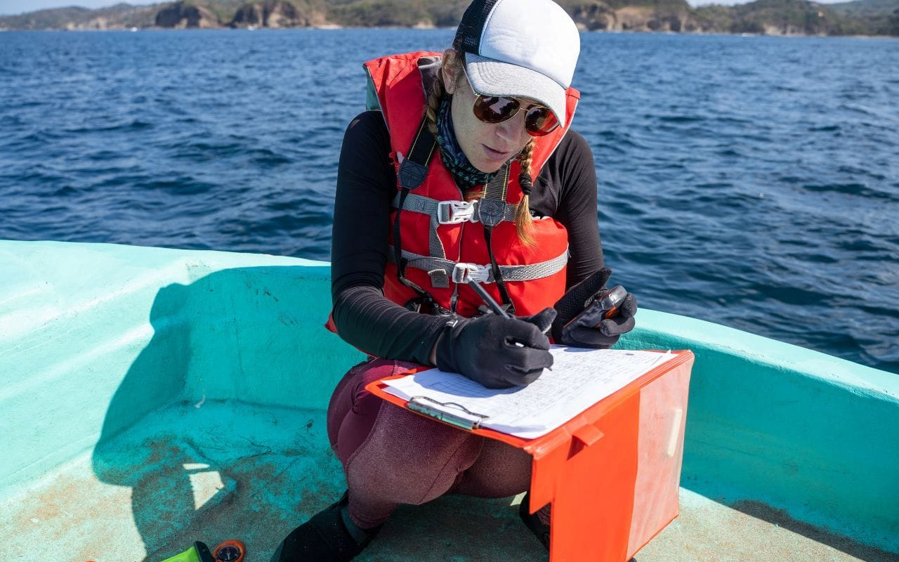 marine scientist on boat