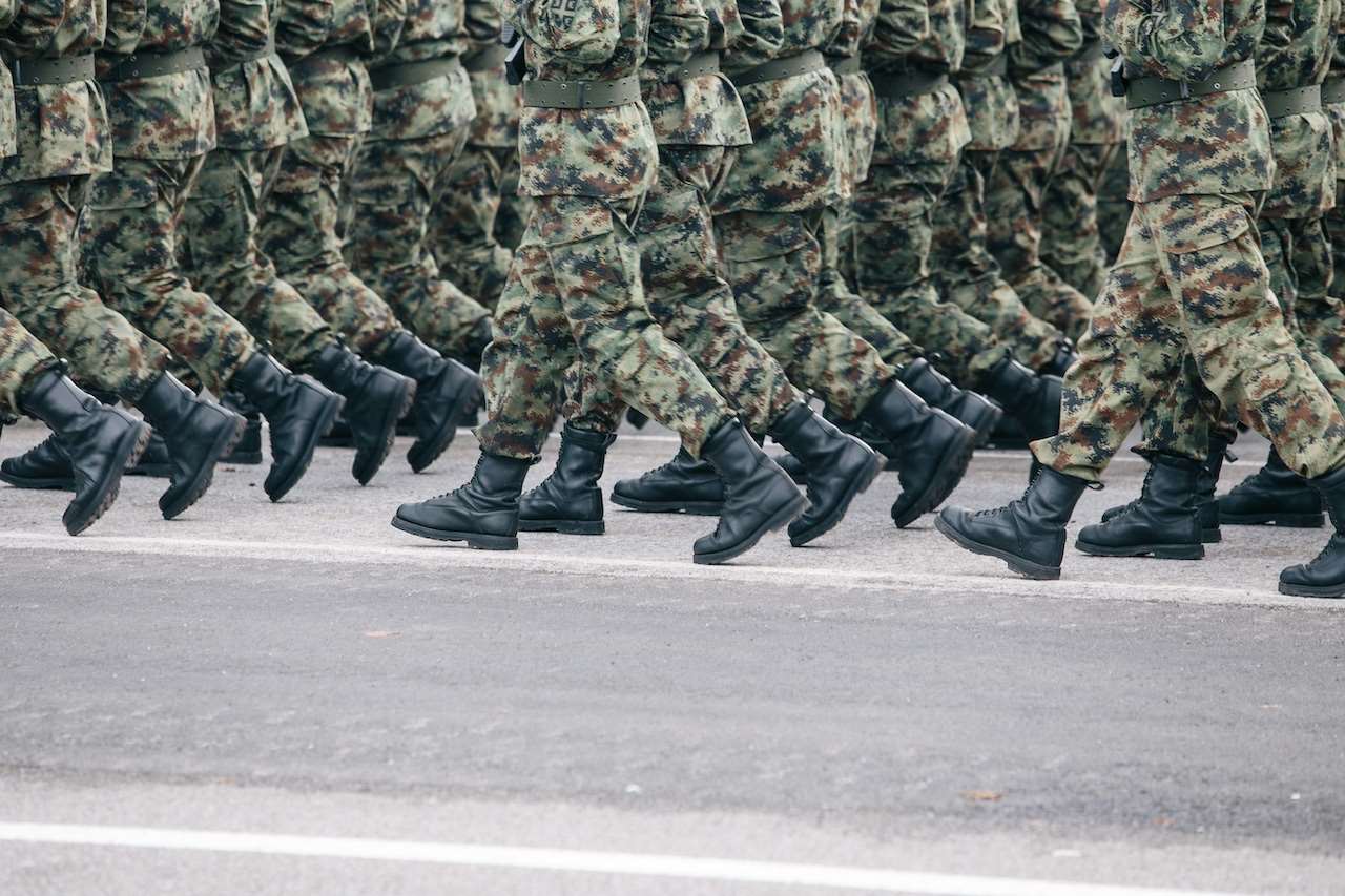 army personnel walking
