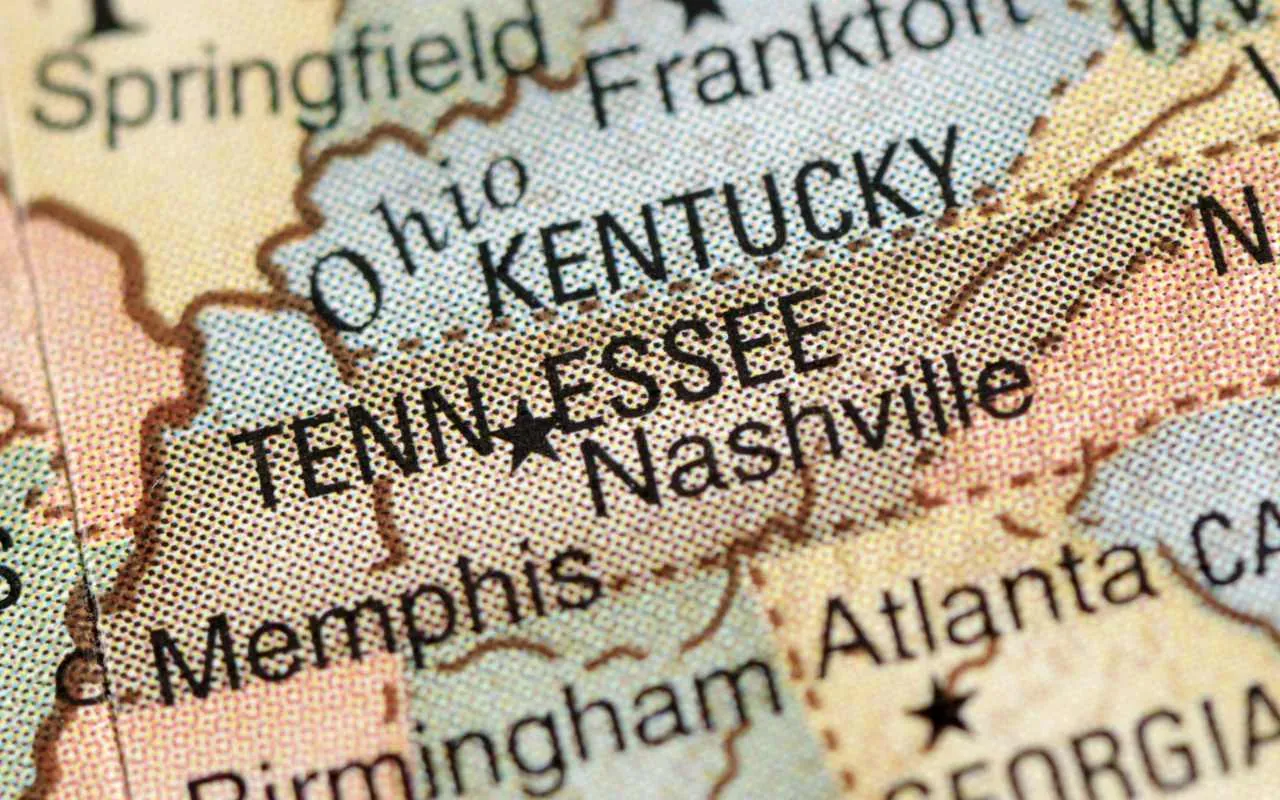 map of tennessee