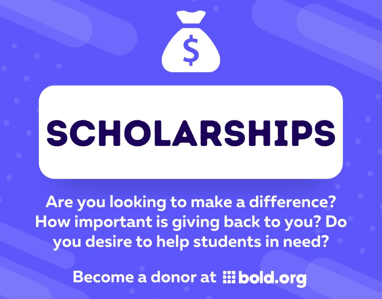 become a donor and use DAFs for scholarships