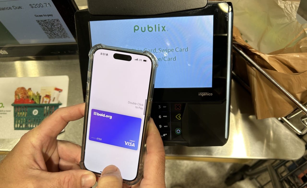 making a purchase with bold debit card