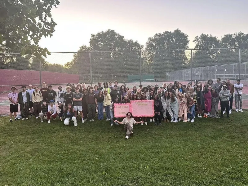 public college students at sports field