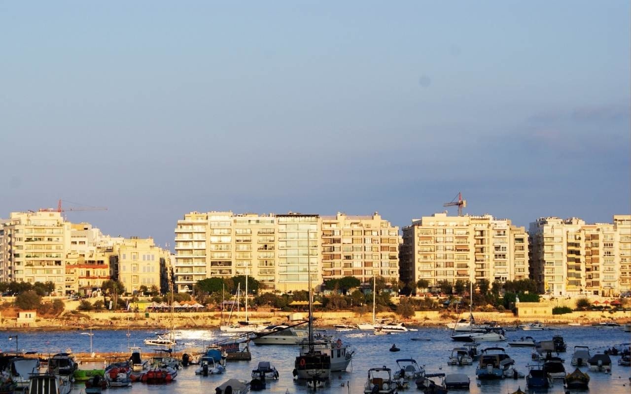 overseas city skyline on a beach