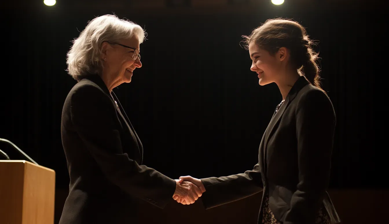 scholarship recipient with a scholarship donor