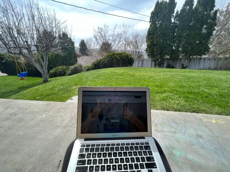 laptop outside