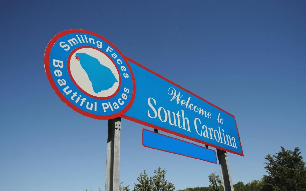 welcome to south carolina sign