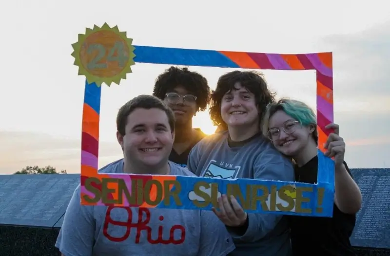 students participate in senior sunrise activity