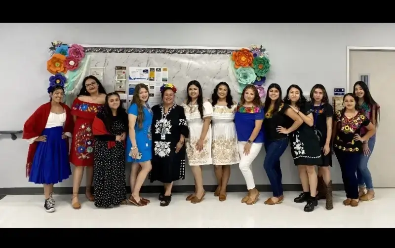 students with their history professor
